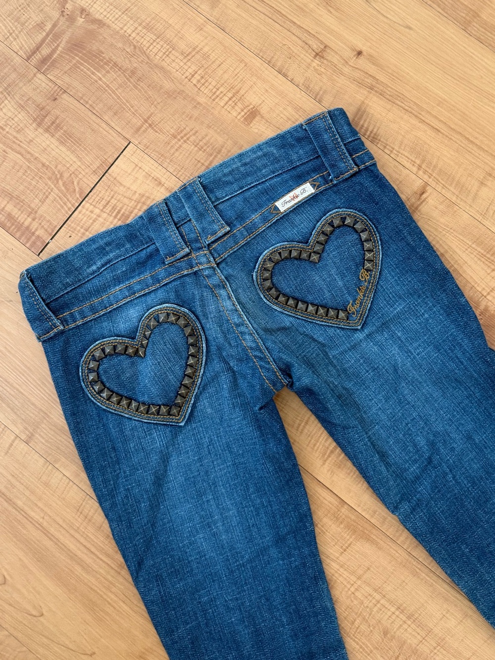 Frankie B Hearts of Steel Pockets Denim Jeans Size 4 Megan Fox Y2K